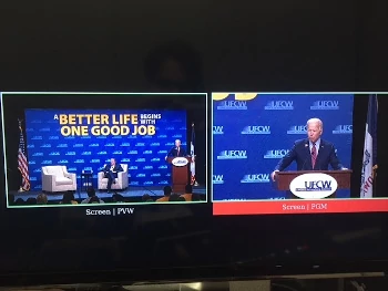 Presidential nominee Joe Biden speaks to the UFCW in Altoona, IA